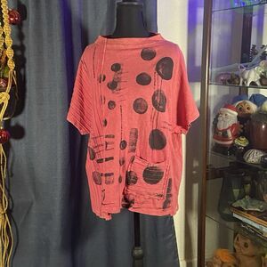 Jess & Jane Mineral Washed Short Sleeve Top - M117 (Small, Veronica Raspberry)